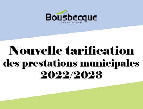 Nouvelle tarification des prestations municipales 2022/2023