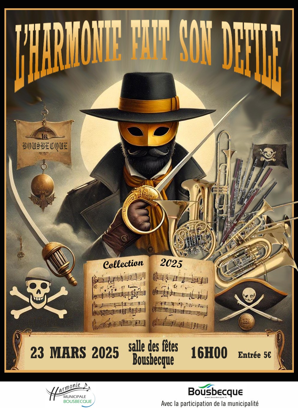 concert l'harmonie fait son défilé - dimanche 23 mars 2025 à 16h00 salle des fêtes de bousbecque
