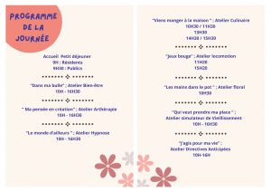 programme - journée de la bientraitance - Ehpad la cerisaie le vendredi 13 juin 2025 de 10h à 18h