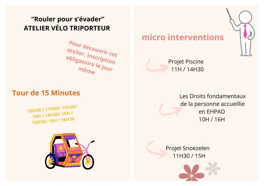 vélo triporteur et micro interventions - journée de la bientraitance - Ehpad la cerisaie le vendredi 13 juin 2025 de 10h à 18h 