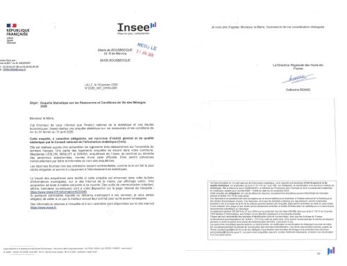 Enquête statistique INSEE sur les ressources et conditions de vie des ménages