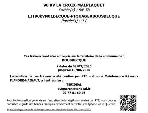 Entretien des végétations pour bon fonctionnement des lignes à haute tension